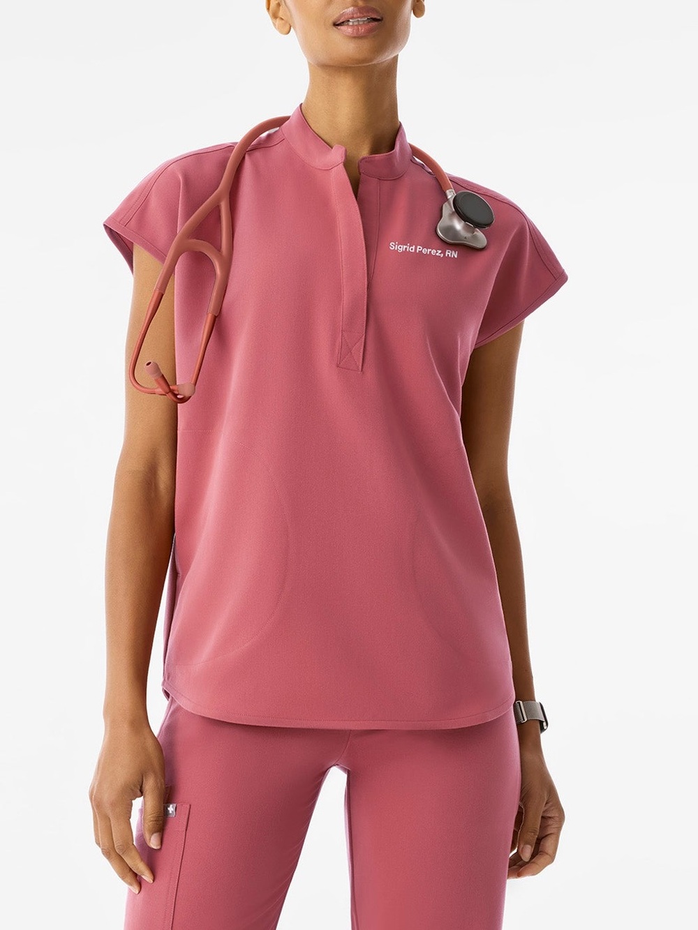 Figs Rafaela Oversized Boxy Scrub Top SM Quartz Pink Healthcare Professional NWT